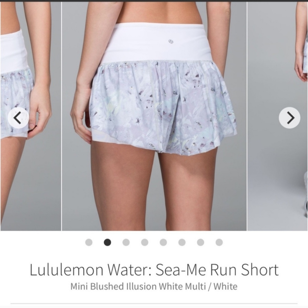 Lululemon Water: Sea-Me Run ShortMini Blushed Illusion White Multi / White - Picture 2 of 4
